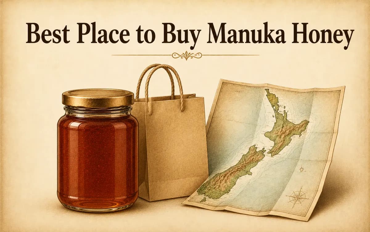 Best place to buy Manuka honey: jar with shopping bag